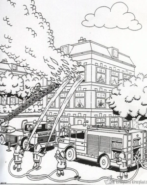 Brandweer 9 kleurplaat om te printen en kleuren