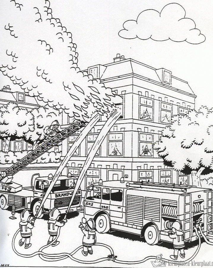 Brandweer 9 kleurplaat