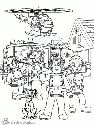 Brandweerman Sam kleurplaten om te printen en kleuren