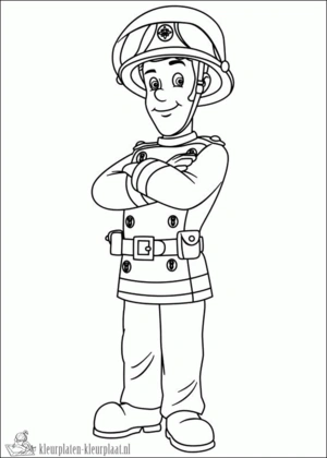 Brandweerman sam 13 kleurplaat om te printen en kleuren