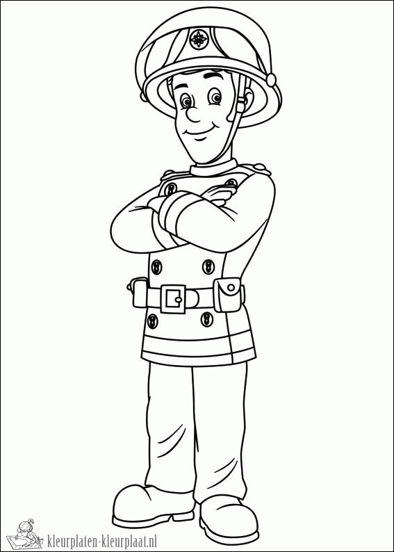 Brandweerman sam 13 kleurplaat