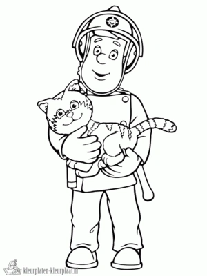 Brandweerman sam 14 kleurplaat om te printen en kleuren