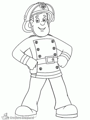 Brandweerman sam 21 kleurplaat om te printen en kleuren
