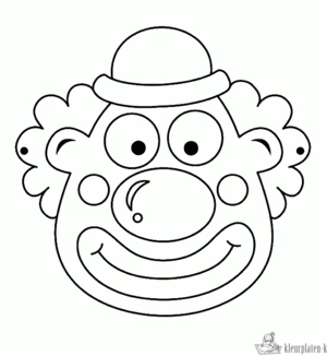 Clown 2 kleurplaat om te printen en kleuren