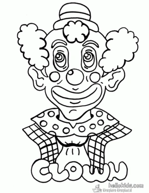 Clown 20 kleurplaat om te printen en kleuren