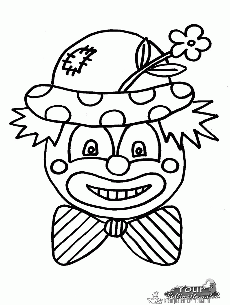 Clown 22 kleurplaat