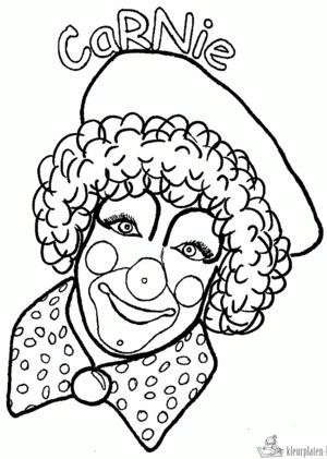 Clown 27 kleurplaat om te printen en kleuren