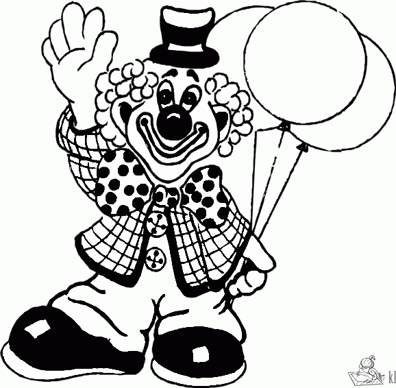 Clown 36 kleurplaat