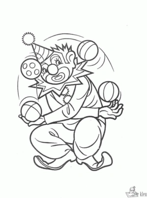 Clown 37 kleurplaat om te printen en kleuren