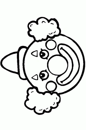 Clown 5 kleurplaat om te printen en kleuren
