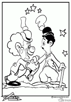 Clown 52 kleurplaat om te printen en kleuren