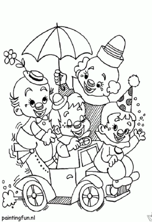 Clown 53 kleurplaat om te printen en kleuren