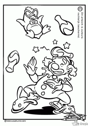Clown 56 kleurplaat om te printen en kleuren