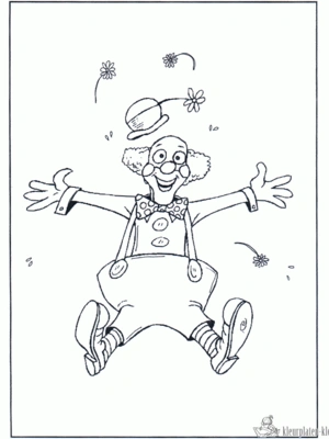 Clown 59 kleurplaat om te printen en kleuren