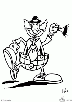 Clown 60 kleurplaat om te printen en kleuren