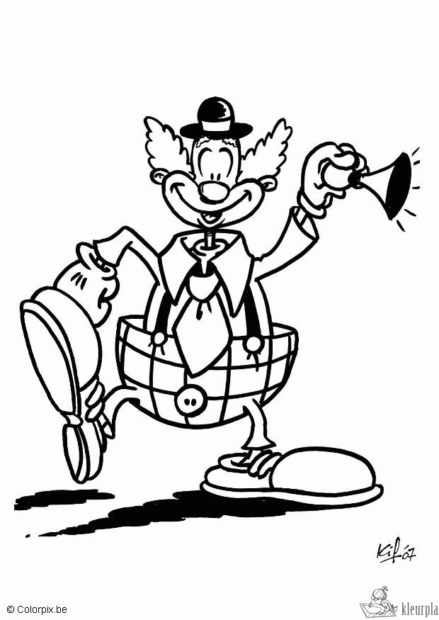 Clown 60 kleurplaat