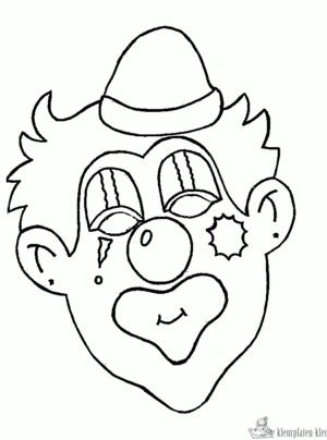 Clown 7 kleurplaat om te printen en kleuren