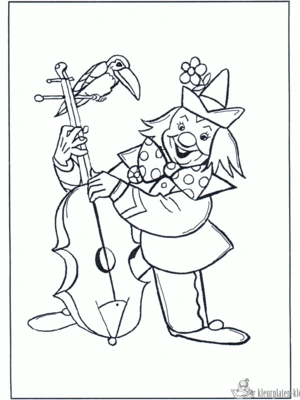 Clown 73 kleurplaat om te printen en kleuren