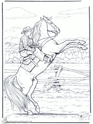Cowboy 1 kleurplaat om te printen en kleuren