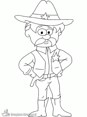 Cowboy 10 kleurplaat om te printen en kleuren