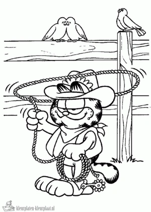 Cowboy 2 kleurplaat om te printen en kleuren