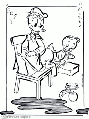 Donald duck 16 kleurplaat om te printen en kleuren