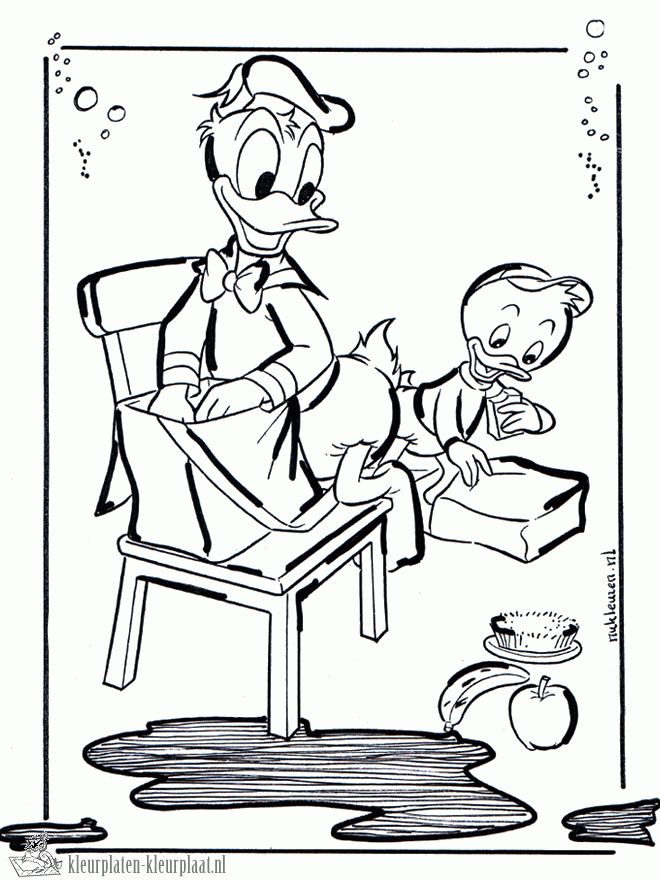 Donald duck 16 kleurplaat