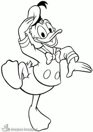 Donald duck 22 kleurplaat om te printen en kleuren