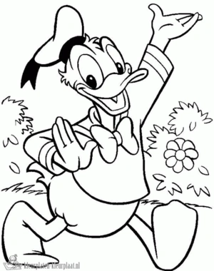 Donald duck 3 kleurplaat om te printen en kleuren