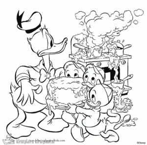 Donald duck 4 kleurplaat om te printen en kleuren