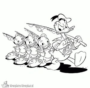 Donald duck 6 kleurplaat om te printen en kleuren