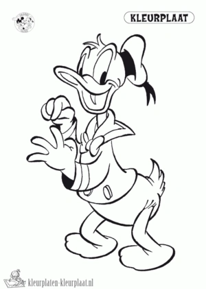 Donald duck 7 kleurplaat om te printen en kleuren