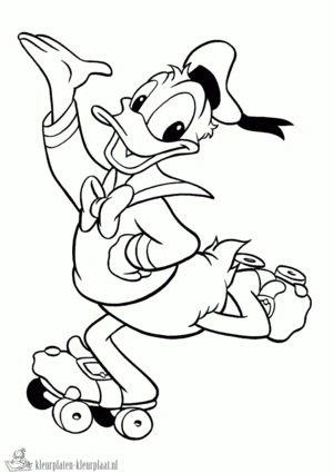 Donald duck 9 kleurplaat om te printen en kleuren