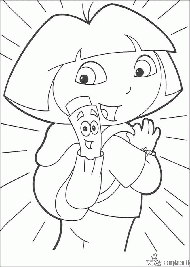Dora 8 kleurplaat