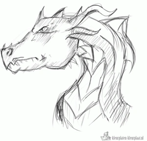 Draak 1 kleurplaat om te printen en kleuren