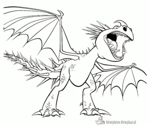 Draak 3 kleurplaat om te printen en kleuren