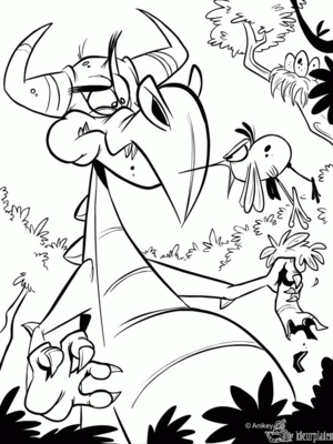 Draak 46 kleurplaat om te printen en kleuren