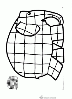 Elmer 2 kleurplaat om te printen en kleuren