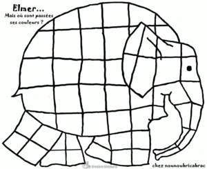 Elmer 3 kleurplaat om te printen en kleuren