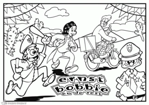 Ernst en bobbie 1 kleurplaat om te printen en kleuren