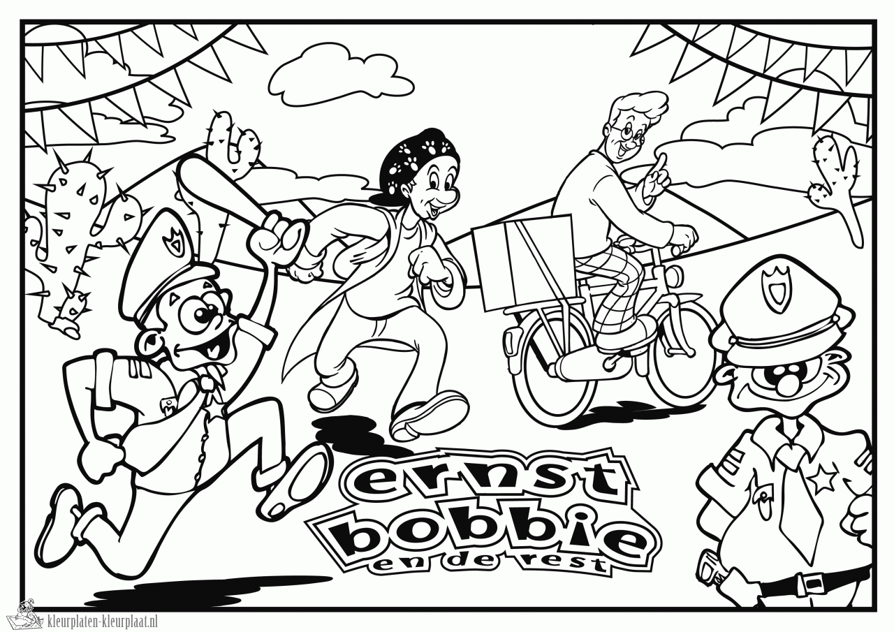 Ernst en bobbie 1 kleurplaat