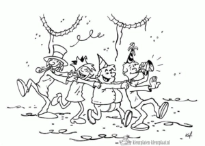 Feest 45 kleurplaat om te printen en kleuren