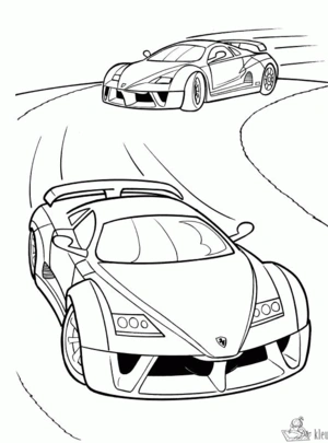 Ferrari 4 kleurplaat om te printen en kleuren