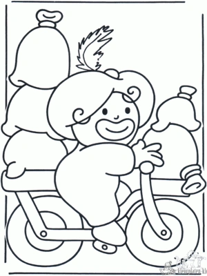 Fiets 15 kleurplaat om te printen en kleuren