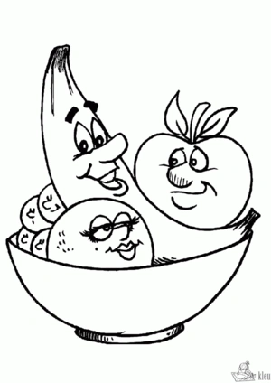 Fruit 1 kleurplaat om te printen en kleuren