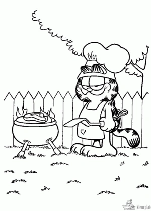 Garfield 14 kleurplaat om te printen en kleuren