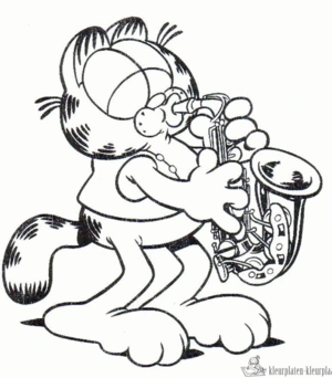 Garfield 28 kleurplaat om te printen en kleuren