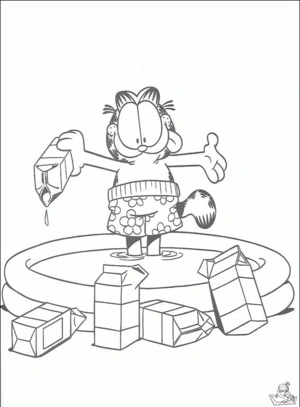 Garfield 32 kleurplaat om te printen en kleuren