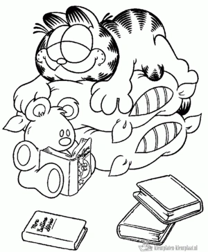 Garfield 45 kleurplaat om te printen en kleuren