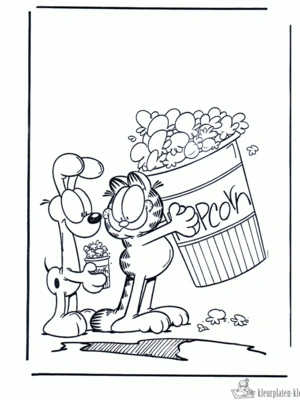 Garfield 6 kleurplaat om te printen en kleuren